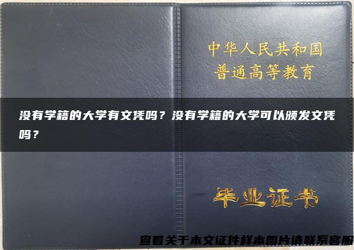 没有学籍的大学有文凭吗？没有学籍的大学可以颁发文凭吗？