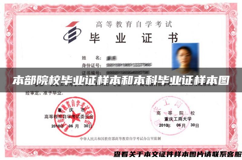 本部院校毕业证样本和本科毕业证样本图