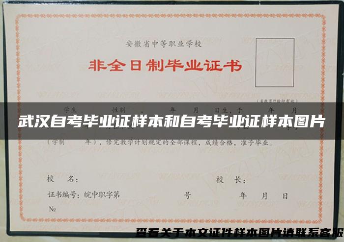 武汉自考毕业证样本和自考毕业证样本图片