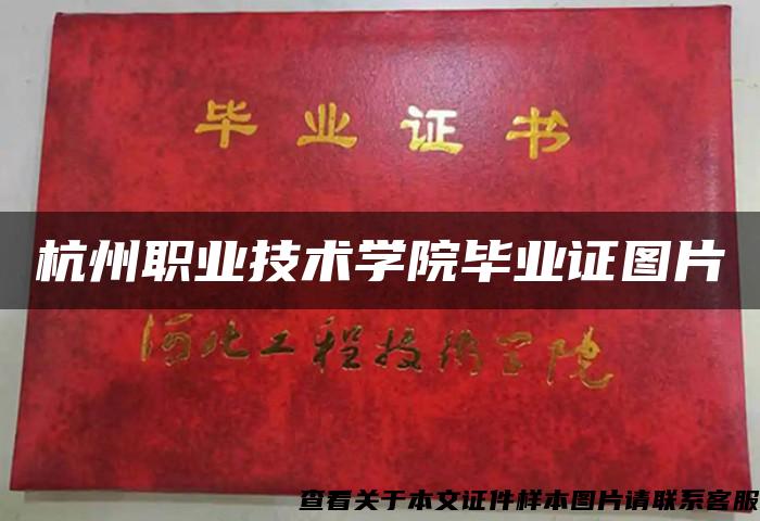 杭州职业技术学院毕业证图片