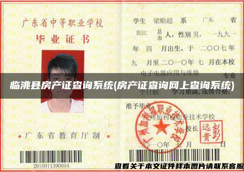临洮县房产证查询系统(房产证查询网上查询系统)