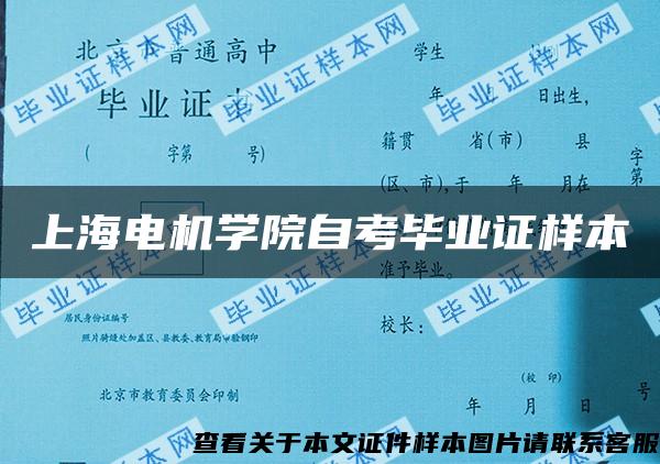 上海电机学院自考毕业证样本
