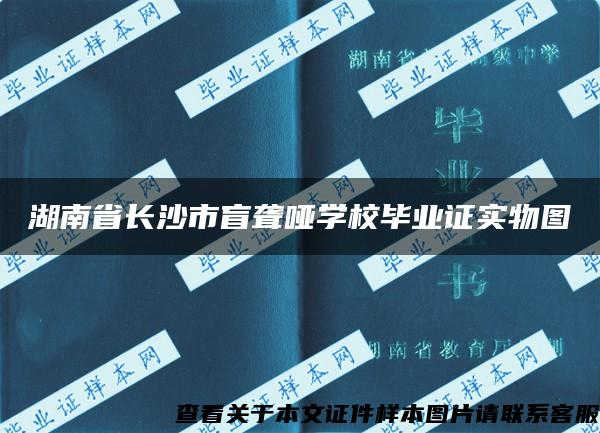 湖南省长沙市盲聋哑学校毕业证实物图