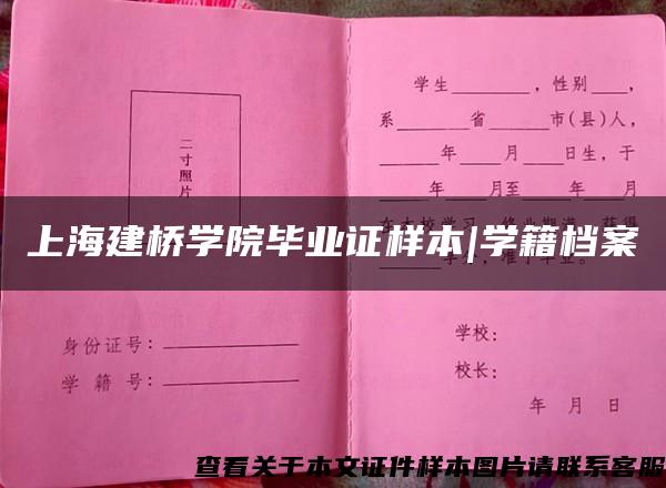 上海建桥学院毕业证样本|学籍档案