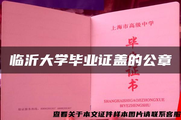 临沂大学毕业证盖的公章