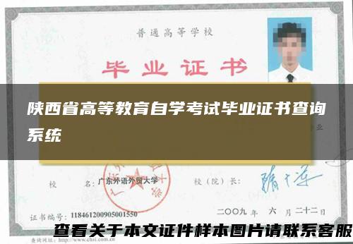 陕西省高等教育自学考试毕业证书查询系统