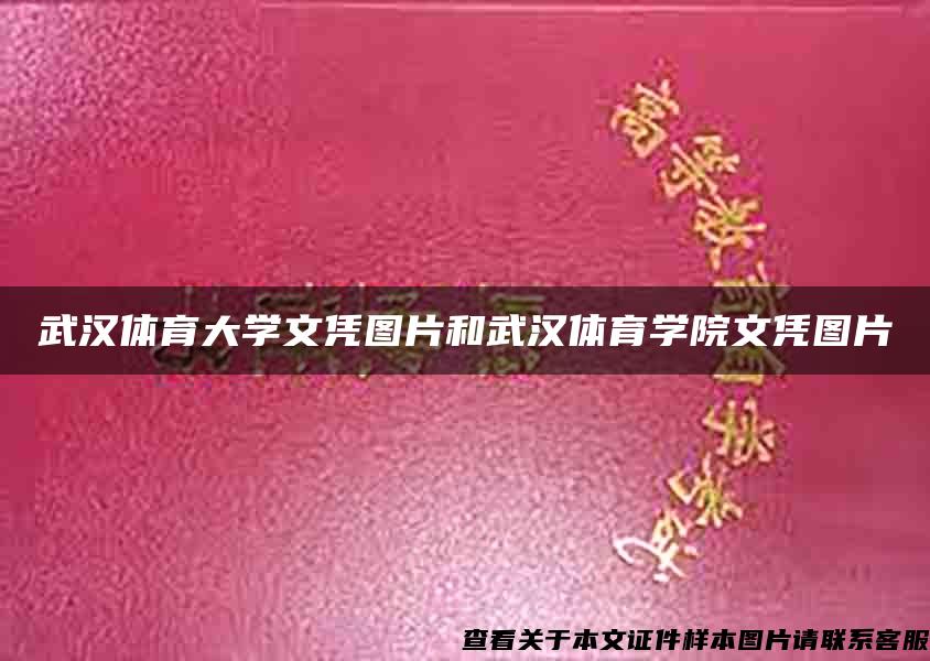 武汉体育大学文凭图片和武汉体育学院文凭图片