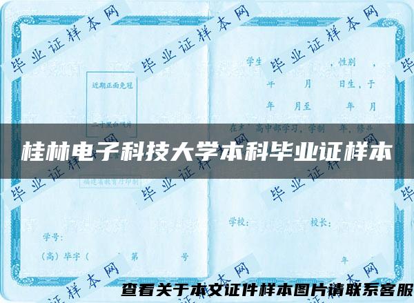 桂林电子科技大学本科毕业证样本