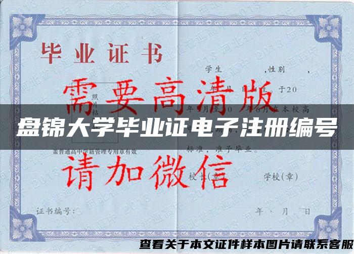 盘锦大学毕业证电子注册编号