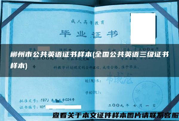 郴州市公共英语证书样本(全国公共英语三级证书样本)