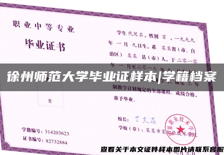 徐州师范大学毕业证样本|学籍档案