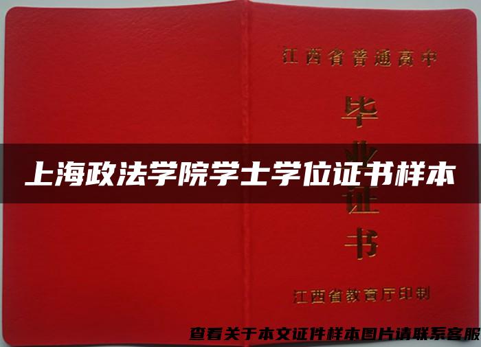 上海政法学院学士学位证书样本 上海政法学院学士学位证书样本