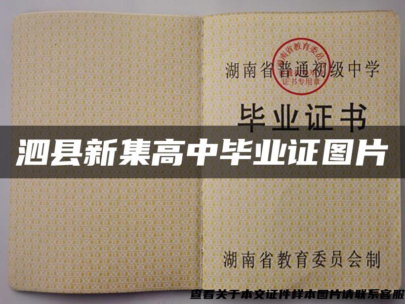 泗县新集高中毕业证图片