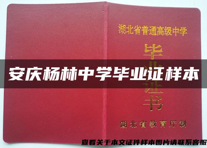 安庆杨林中学毕业证样本