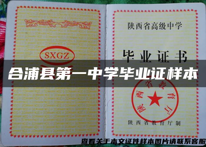 合浦县第一中学毕业证样本