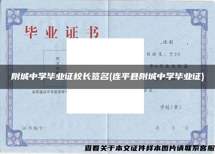 附城中学毕业证校长签名(连平县附城中学毕业证)