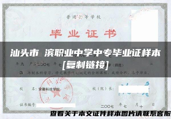 汕头市鮀滨职业中学中专毕业证样本[复制链接]