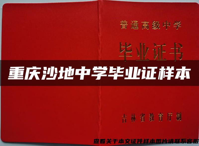 重庆沙地中学毕业证样本