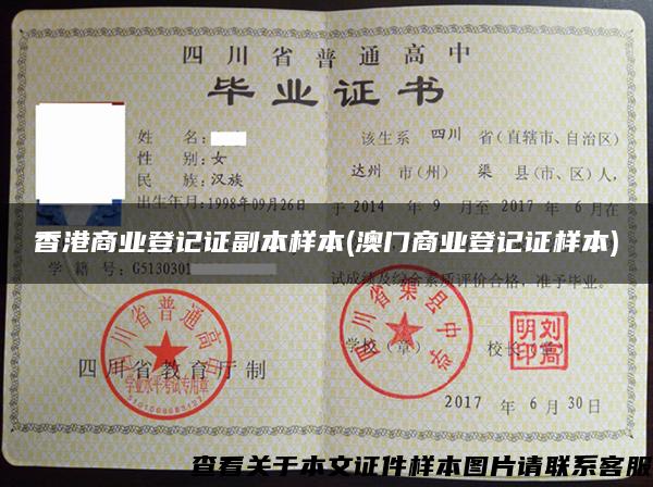 香港商业登记证副本样本(澳门商业登记证样本)
