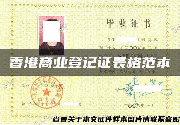 香港商业登记证表格范本