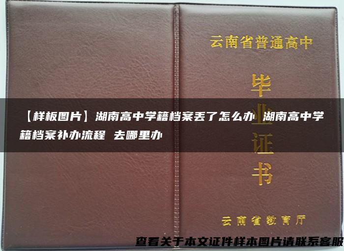 【样板图片】湖南高中学籍档案丢了怎么办 湖南高中学籍档案补办流程 去哪里办