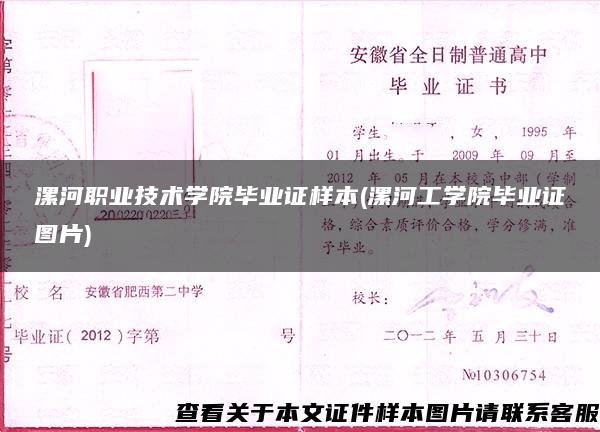 漯河职业技术学院毕业证样本(漯河工学院毕业证图片)