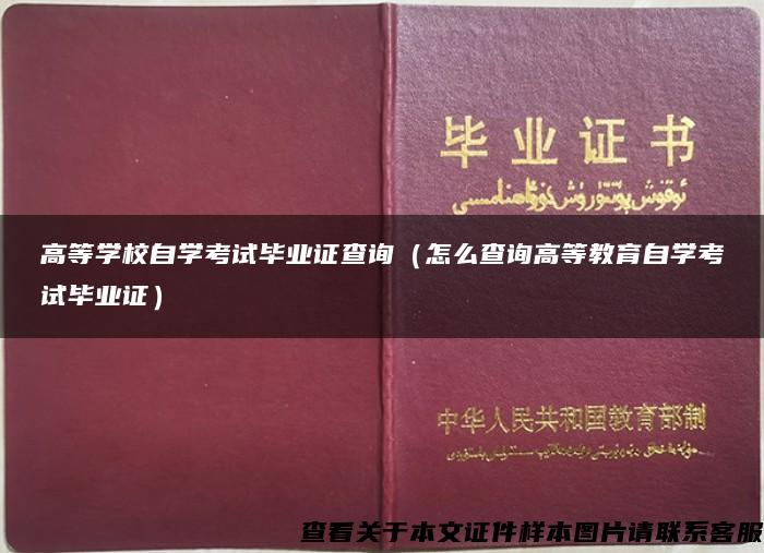 高等学校自学考试毕业证查询(怎么查询高等教育自学考试毕业证) 高等学校自学考试毕业证查询(怎么查询高等教育自学考试毕业证)