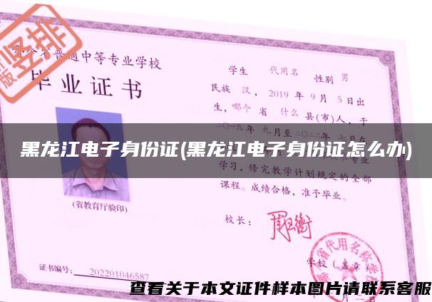 黑龙江电子身份证(黑龙江电子身份证怎么办)
