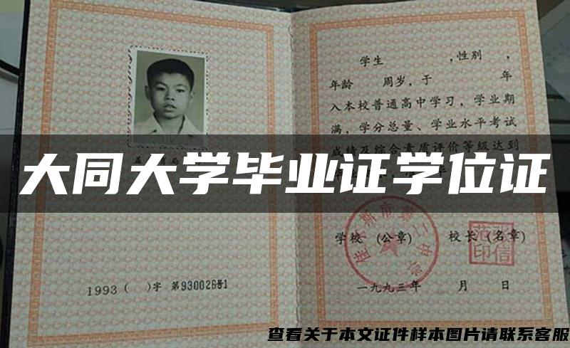 大同大学毕业证学位证