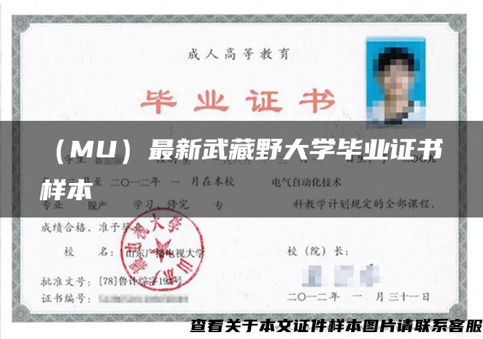 （MU）最新武藏野大学毕业证书样本