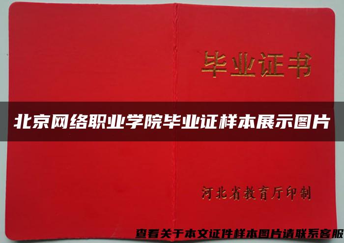 北京网络职业学院毕业证样本展示图片