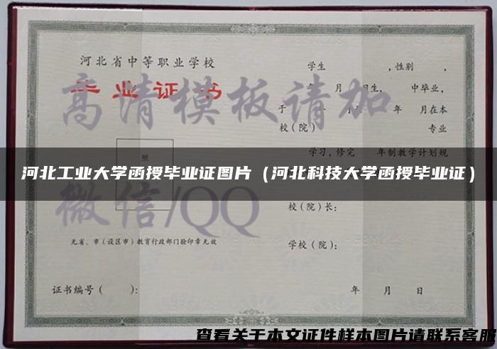 河北工业大学函授毕业证图片（河北科技大学函授毕业证）