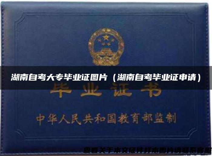 湖南自考大专毕业证图片（湖南自考毕业证申请）
