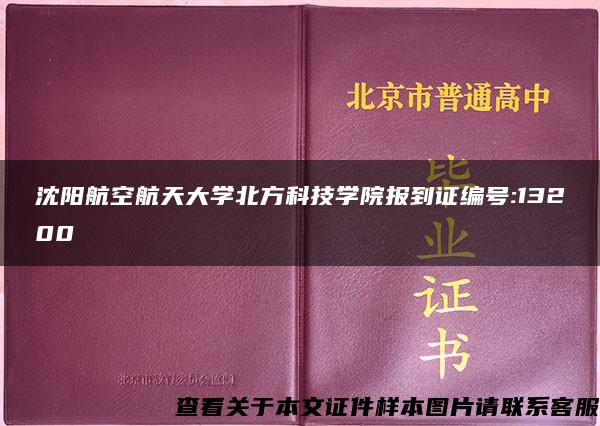 沈阳航空航天大学北方科技学院报到证编号:13200