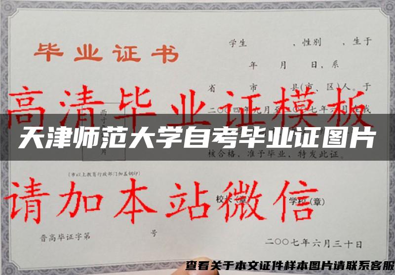 天津师范大学自考毕业证图片