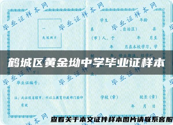 鹤城区黄金坳中学毕业证样本