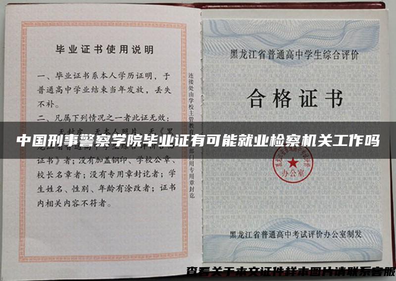 中国刑事警察学院毕业证有可能就业检察机关工作吗