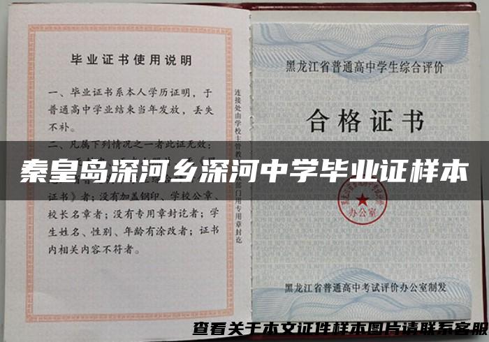 秦皇岛深河乡深河中学毕业证样本