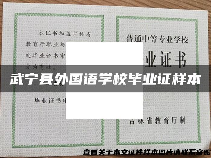 武宁县外国语学校毕业证样本