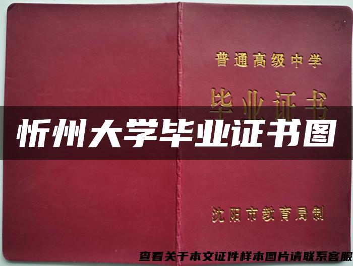 忻州大学毕业证书图