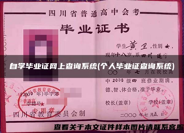 自学毕业证网上查询系统(个人毕业证查询系统)
