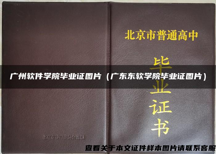 广州软件学院毕业证图片（广东东软学院毕业证图片）