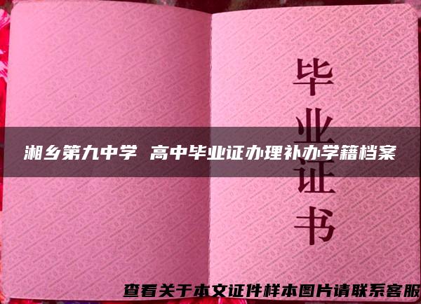 湘乡第九中学 高中毕业证办理补办学籍档案