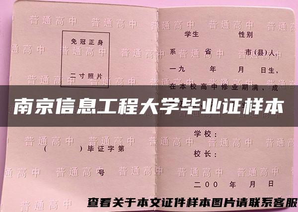 南京信息工程大学毕业证样本