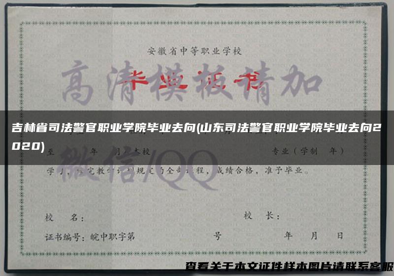 吉林省司法警官职业学院毕业去向(山东司法警官职业学院毕业去向2020)