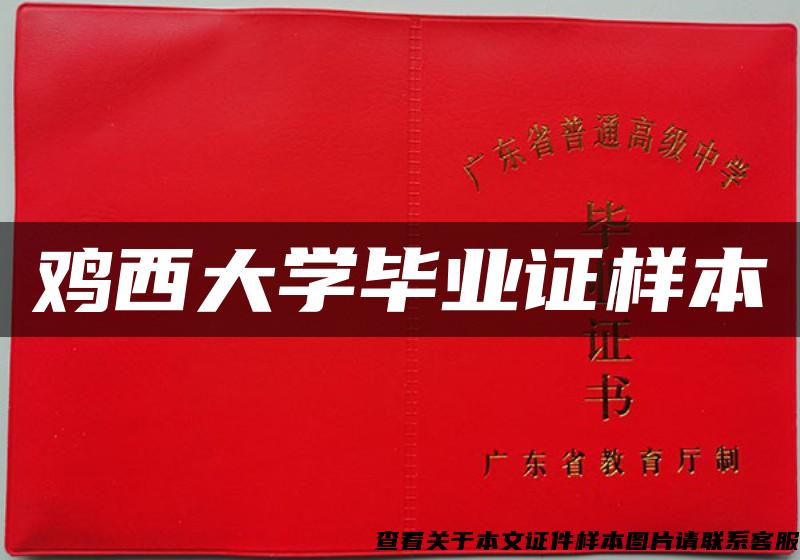 鸡西大学毕业证样本