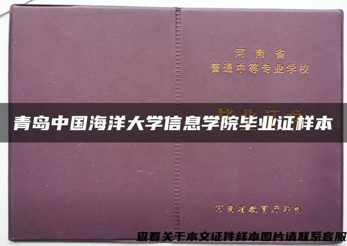 青岛中国海洋大学信息学院毕业证样本