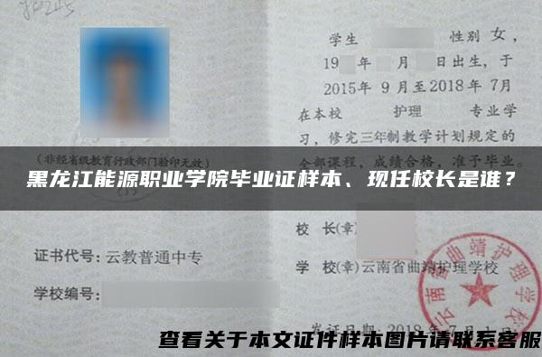 黑龙江能源职业学院毕业证样本、现任校长是谁？