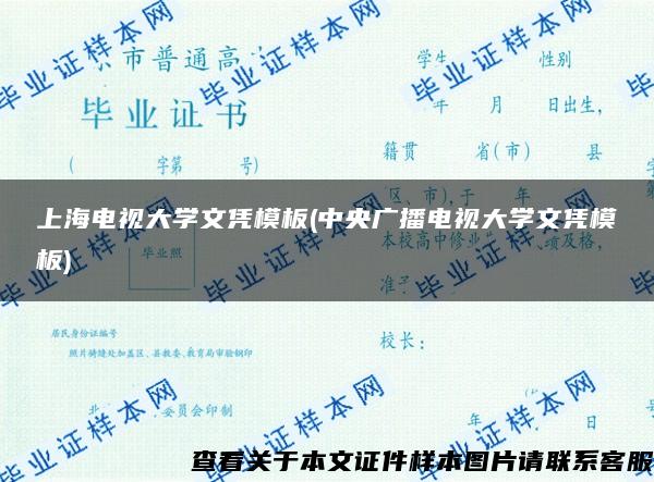 上海电视大学文凭模板(中央广播电视大学文凭模板)