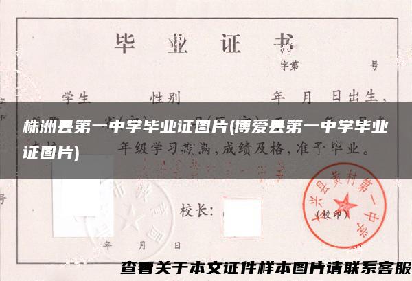 株洲县第一中学毕业证图片(博爱县第一中学毕业证图片)